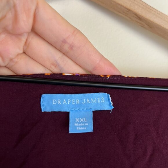 Draper James Allover Geo Printed Long Sleeve Square Neck Top - Picture 3 of 7